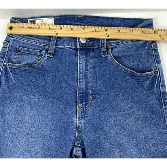 GAP Jeans Womens Jegging Size 2 R Mid Rise Blue Medium Wash Denim Stretch - Picture 7 of 12